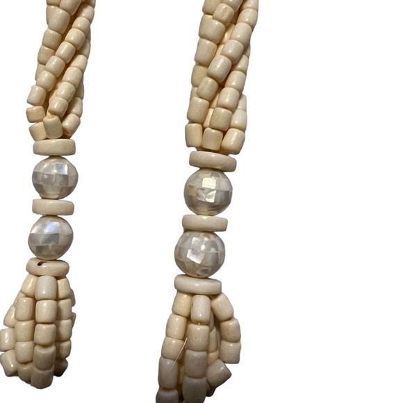 Vintage Beaded Jeweled Bib Collar  Necklace w/ Large Pendant - Picture 6 of 9